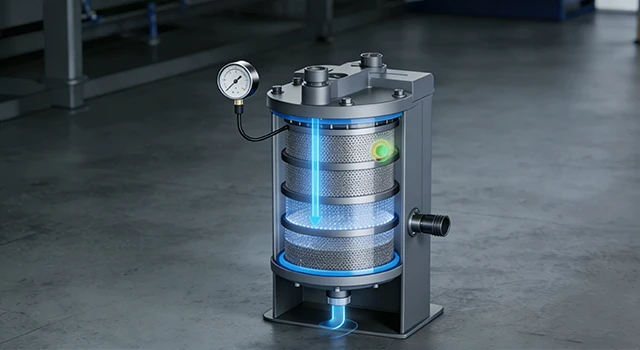 Sintered metal mesh filter cartridge Operating Principle