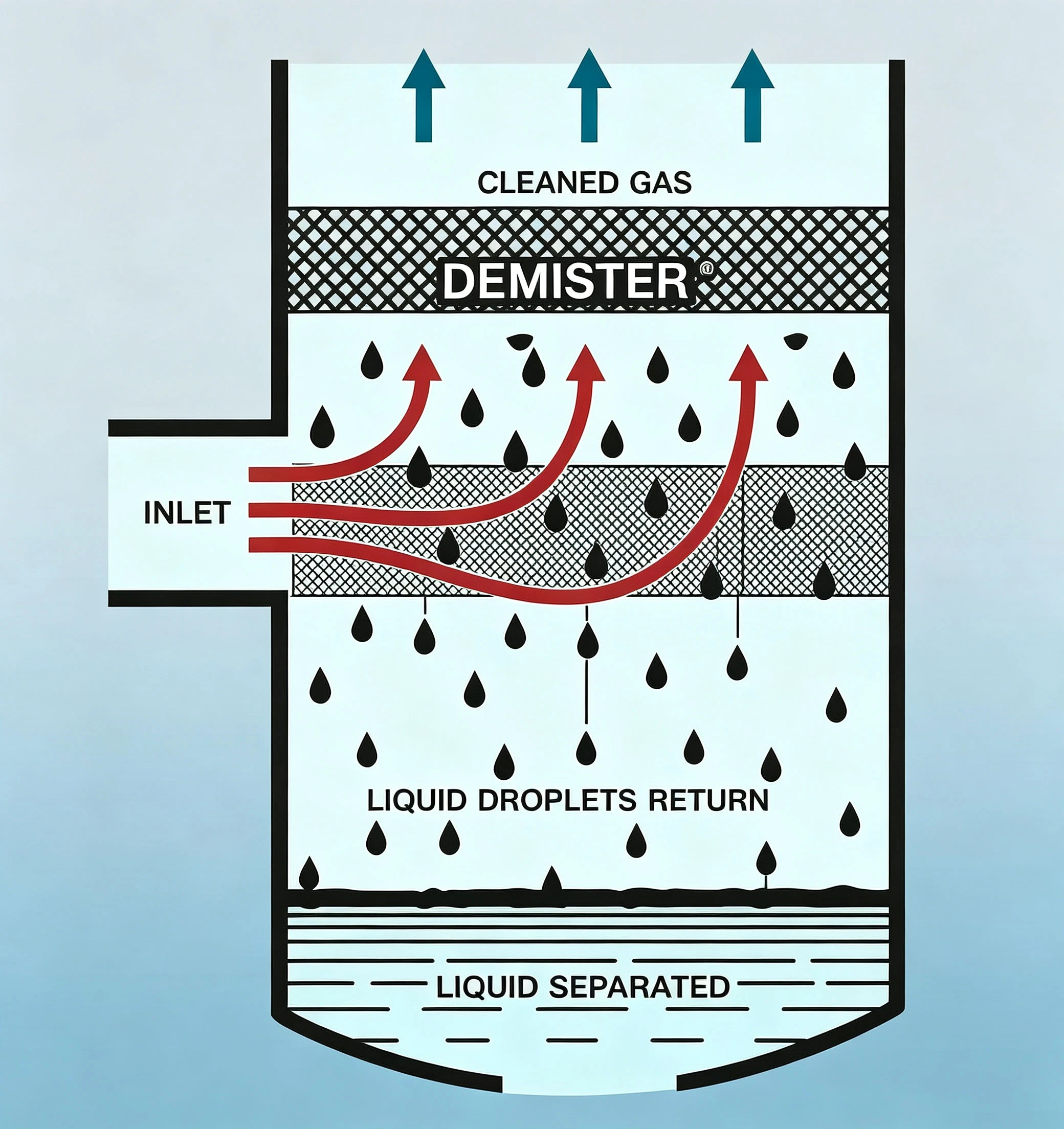 Wire Mesh Demister Operating Principle